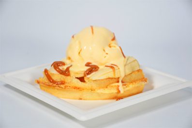 Mini waffle con helado