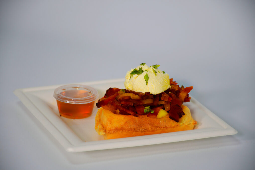 Mini waffle de tocineta