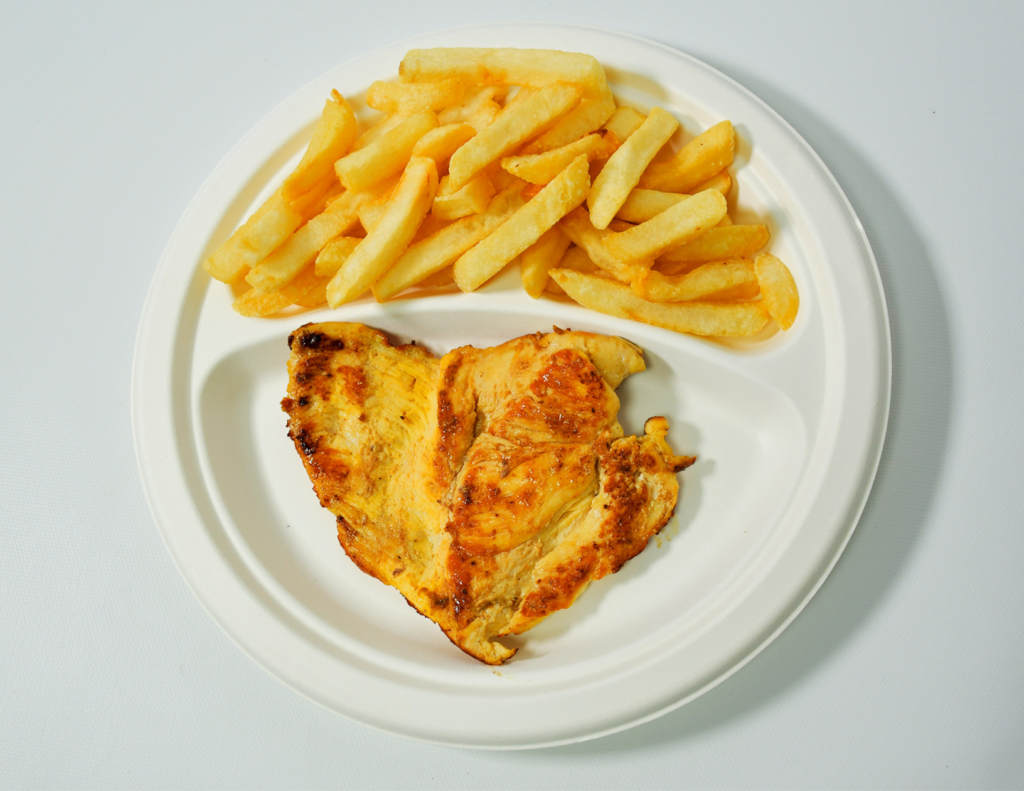 Plancha de pollo solo papas