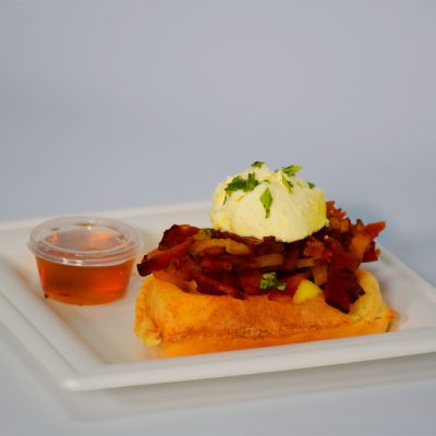 Mini waffle de tocineta