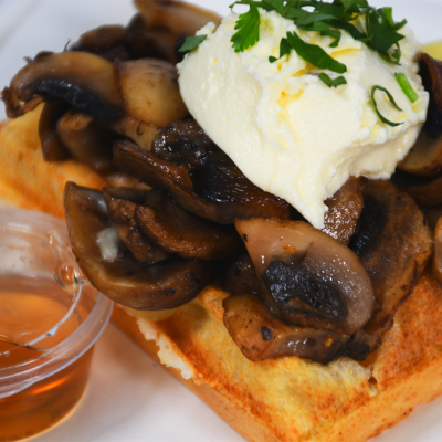 mini waffle champiñones